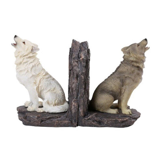 Wardens Of The North Howling Gray And White Wolves Bookends Wolf Figurine Set