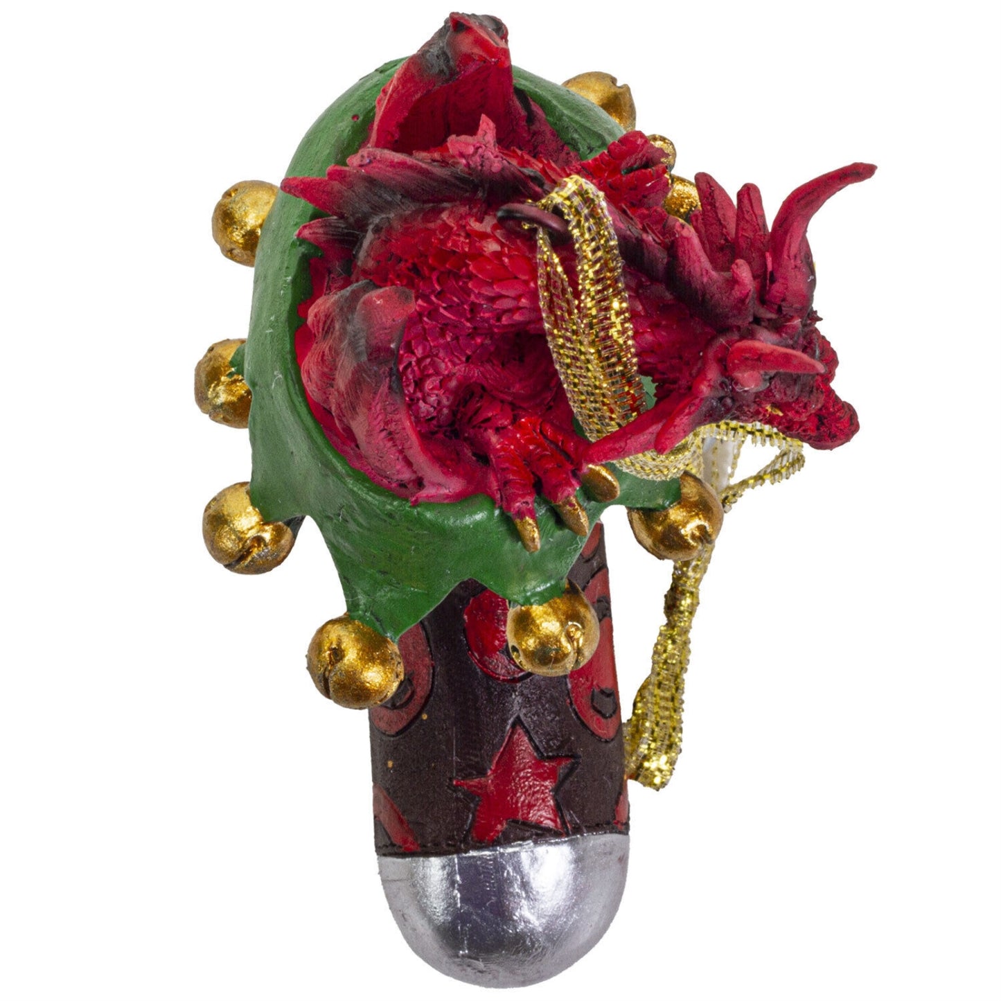 Red Dragon in Stocking Christmas Tree Ornament 5 inch
