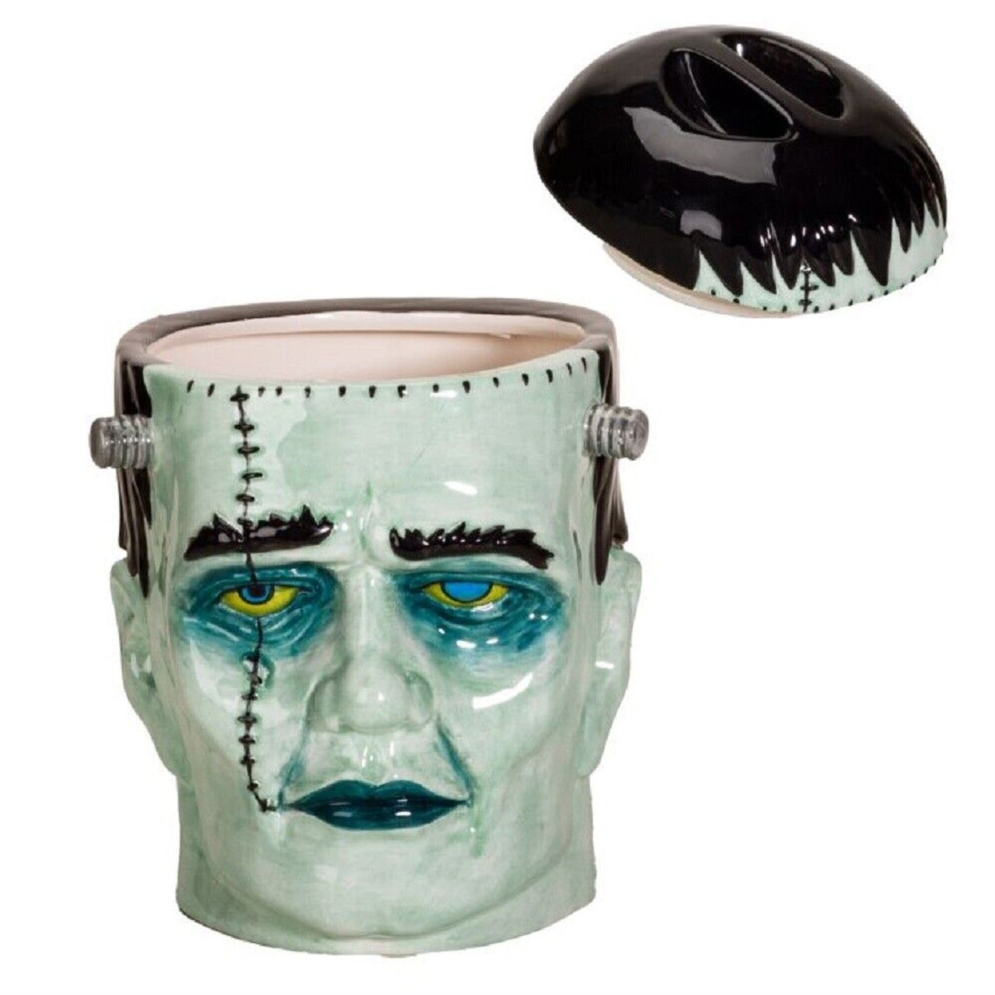 Frankenstein Head Ceramic Cookie Jar