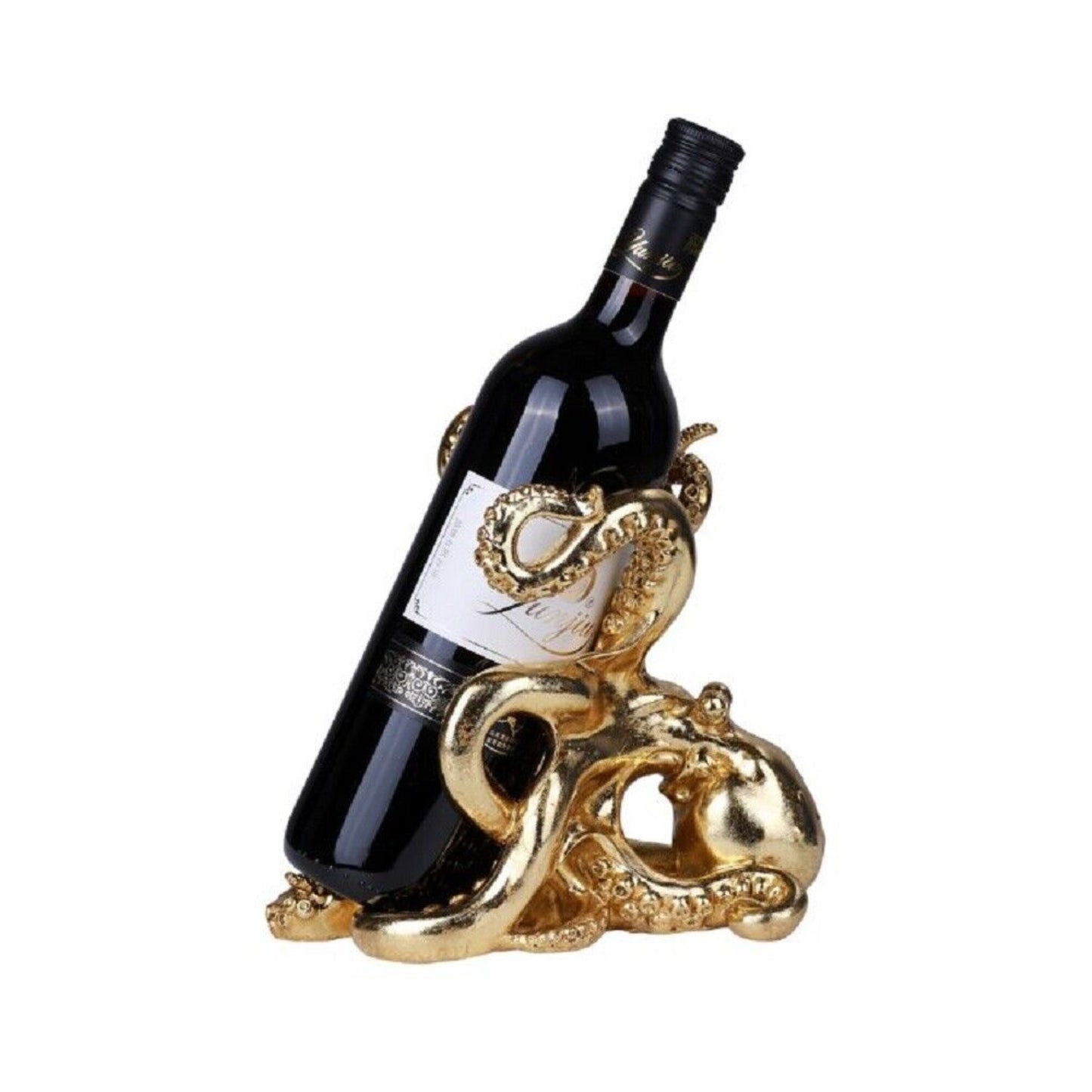 Nautical Gold Giant Sea Octopus Wine Holder Cephalopod Kitchen Decoration