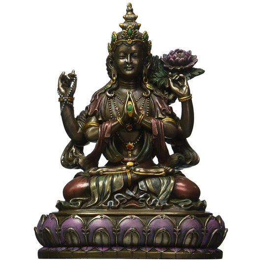 Buddhist Avalokiteshvara Kuan Yin Buddhism Statue Figurine 6.5 inch