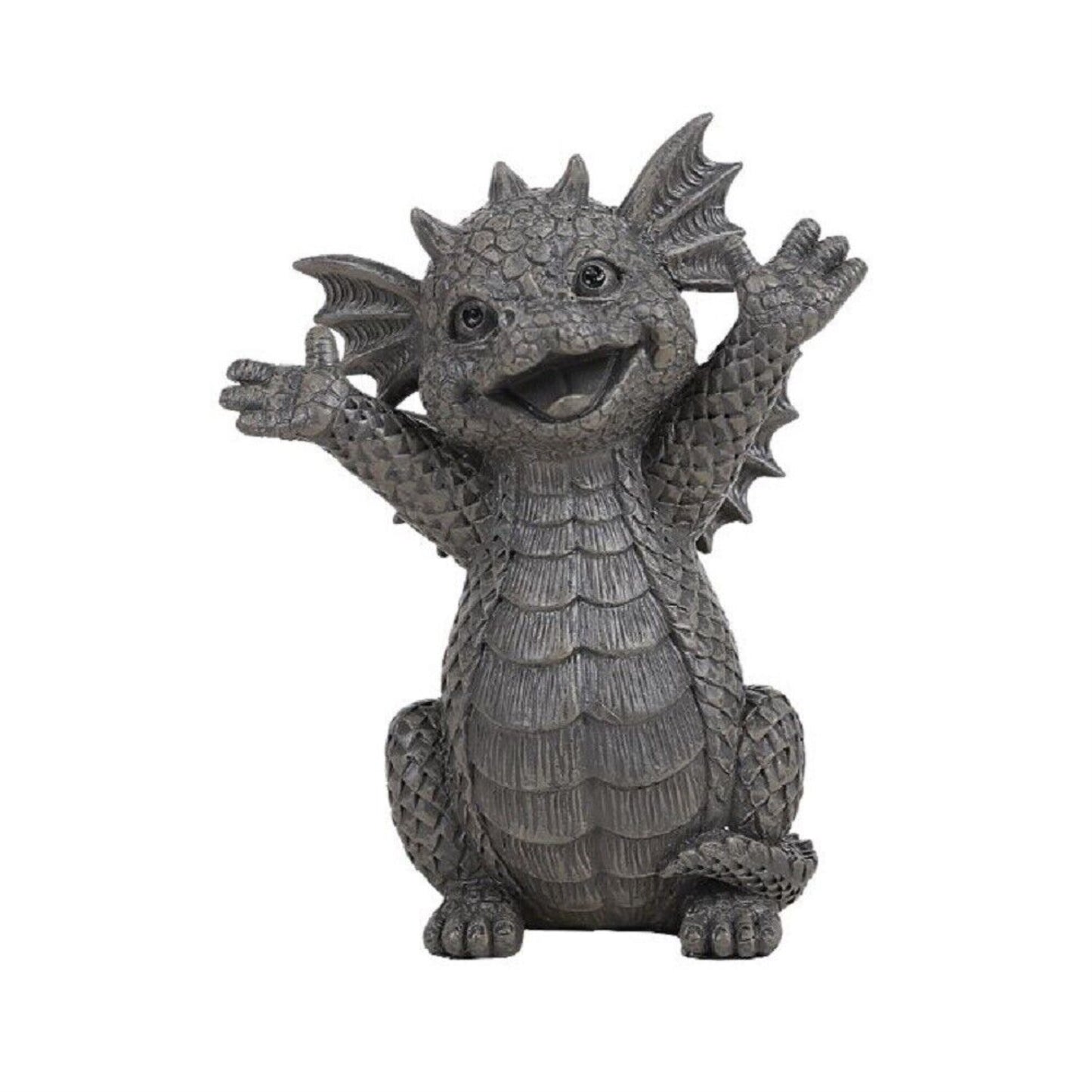 Hug Me Please Small Baby Garden Dragon With Wide Open Arms Statue Fantasy Decor 5.25 inch