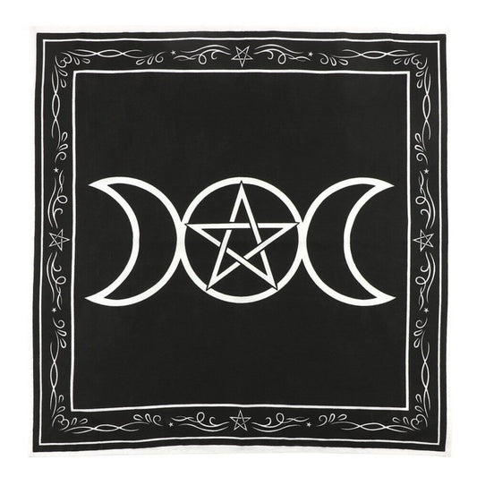 Triple Moon Altar Cloth 27.5 x 27.5 Inch Wicca Witchcraft Pagan Decoration