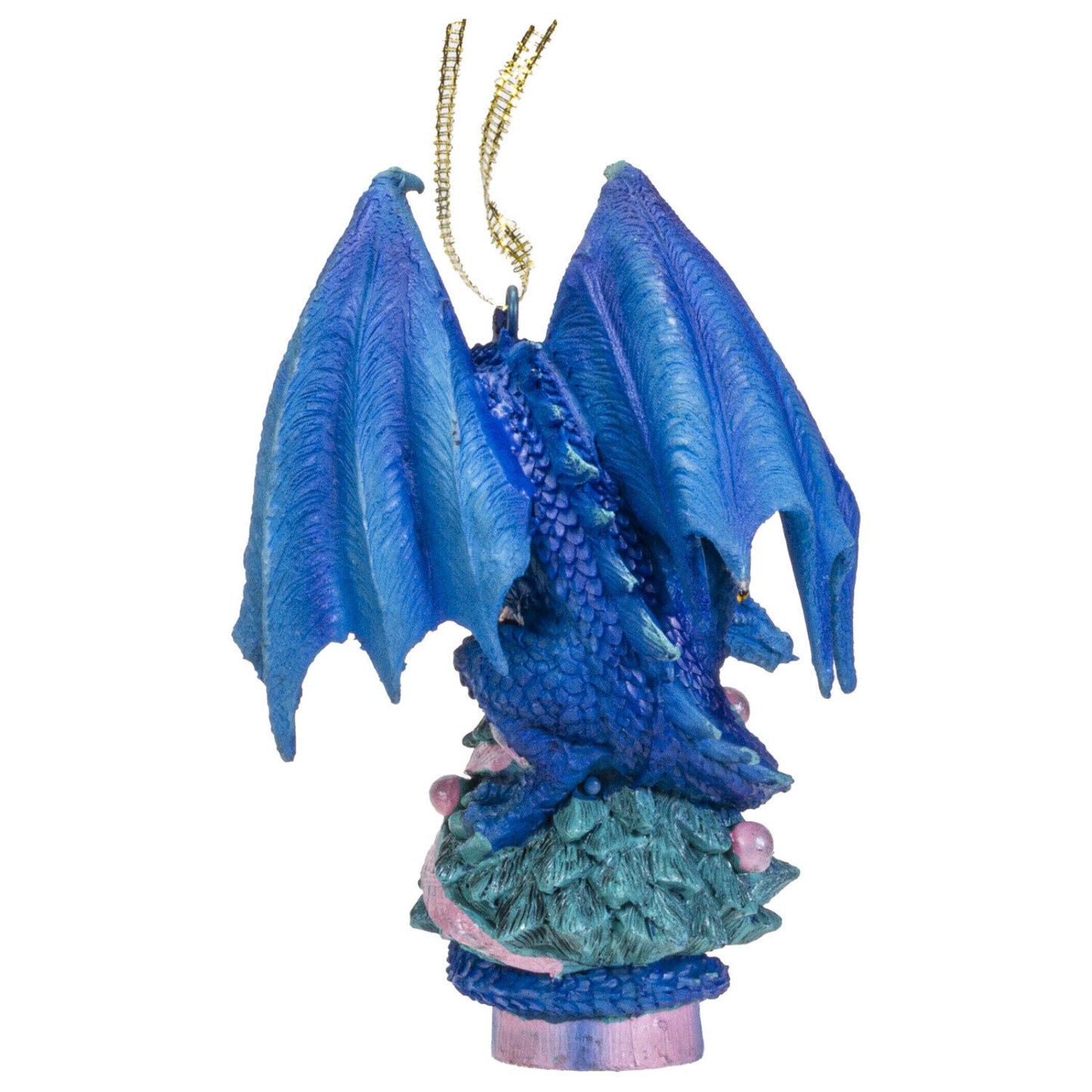 Blue Dragon on Christmas Tree Hanging Ornament 5 inch
