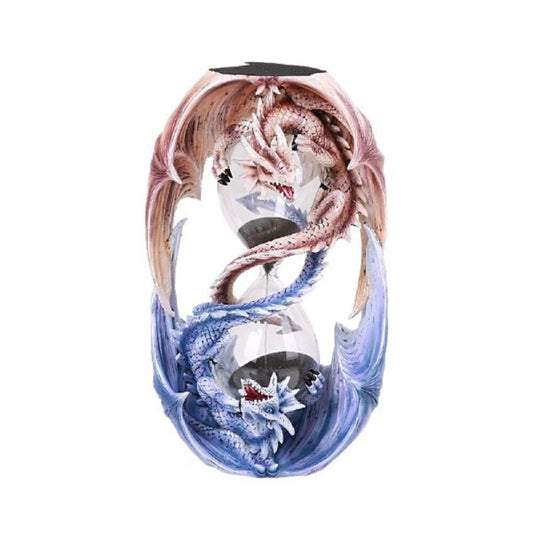 Anne Stoke Invertible Elemental Ice and Fire Dual Dragon Sand timer Figurine 7.5 inch
