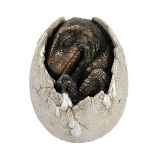 Red Dinosaur Hatchling in Prehistoric Egg Collectible Figurine 4.25 inch