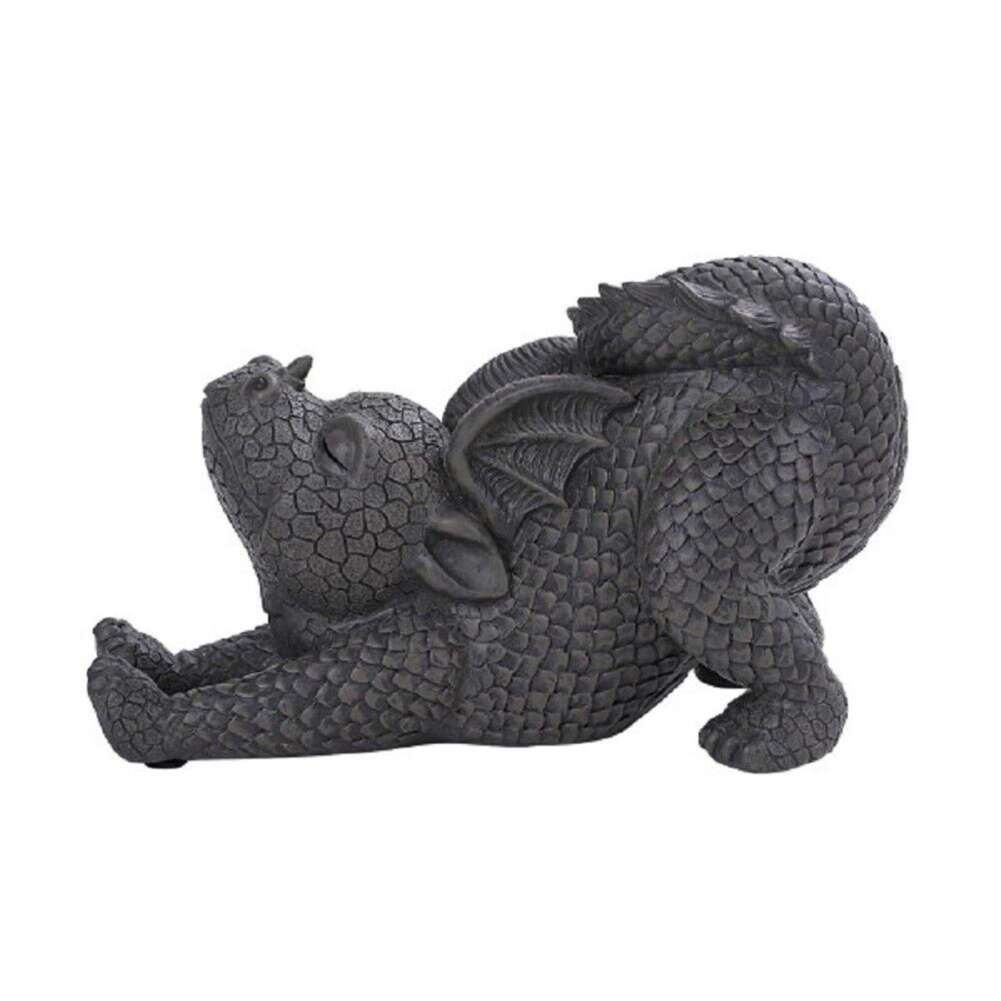 Dragon Stretch Out Dragon Garden Display Decorative Statue Sculpture Resin Stone Look 12 Inch