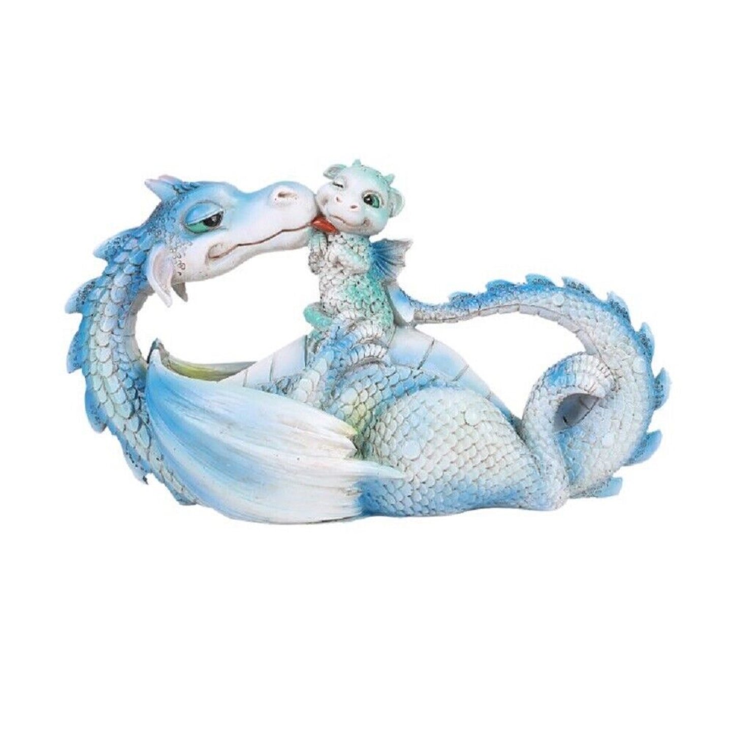 Lovely Dragon Mother with Baby Mythical Fantasy Resin Figurine 8.25 x 4.75 inch