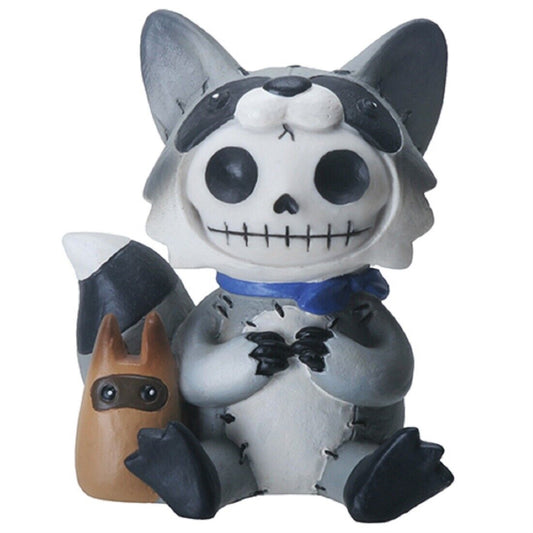 Furrybones Bandit The Raccoon Skeleton in Costume Figurine 3 inch