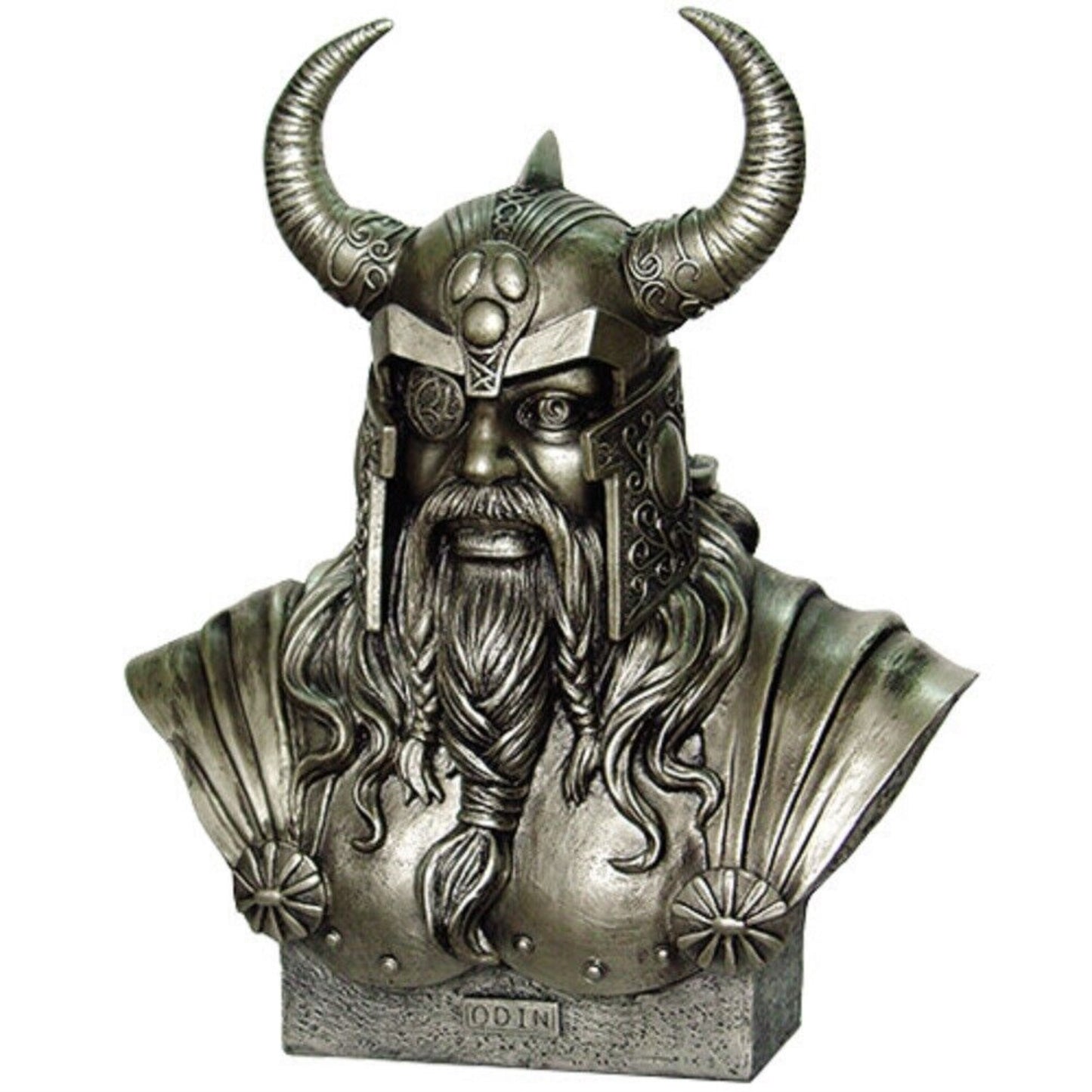 King Odin Warrior God Head and Bust Statue Figurine 11.75 inch