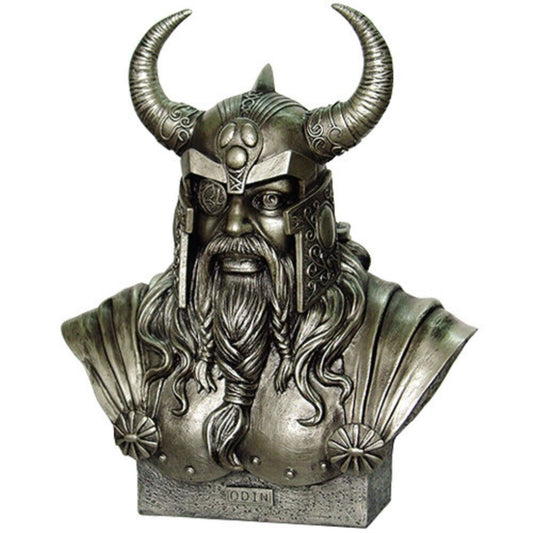 King Odin Warrior God Head and Bust Statue Figurine 11.75 inch