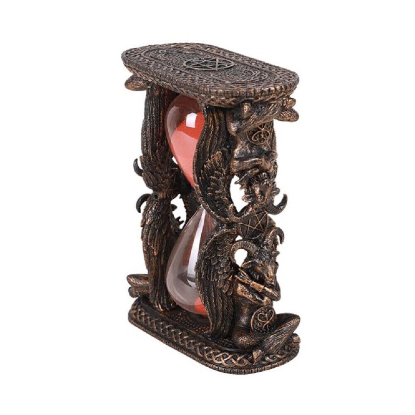 Satanic Sabbatic Goat of Mendes Winged Baphomet Invertible Sand Timer Statue 6 inch