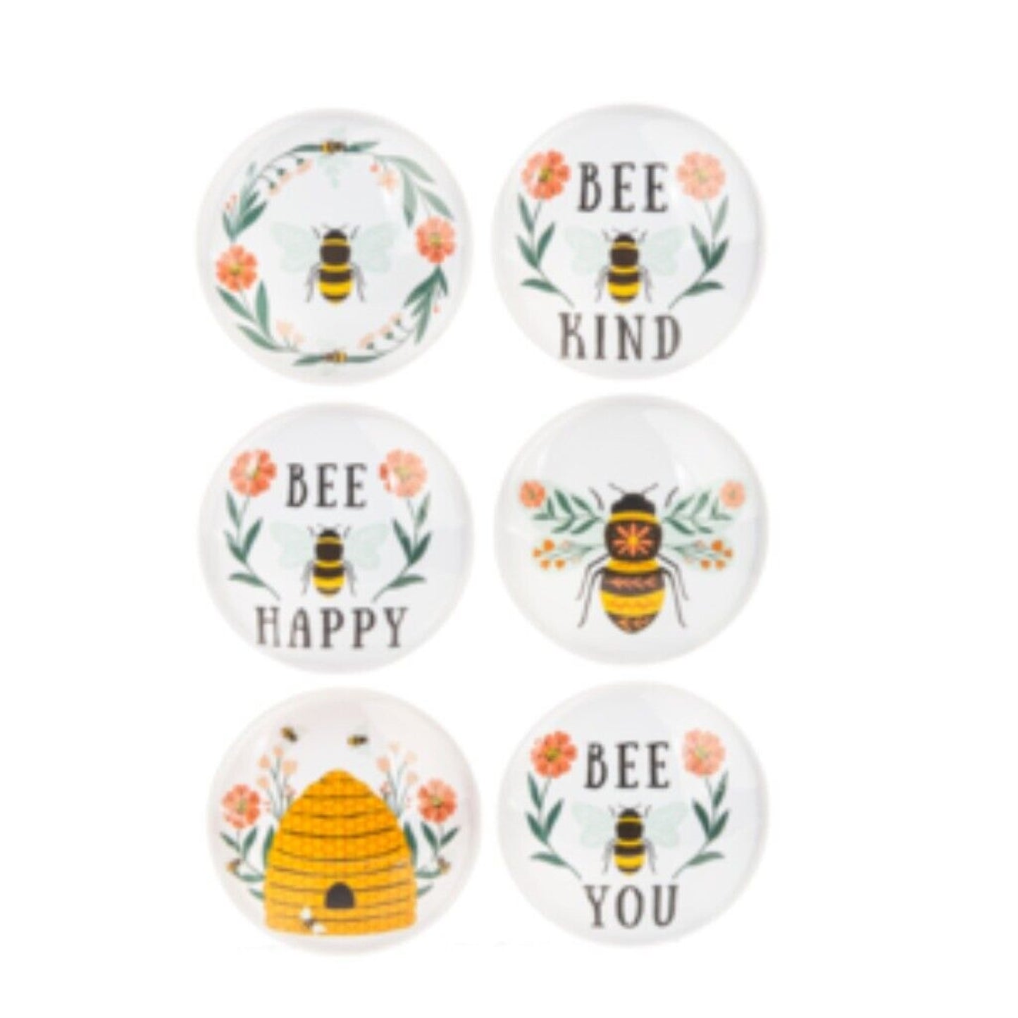 Ganz Colorful Bee Glass Magnets 6 Piece Set