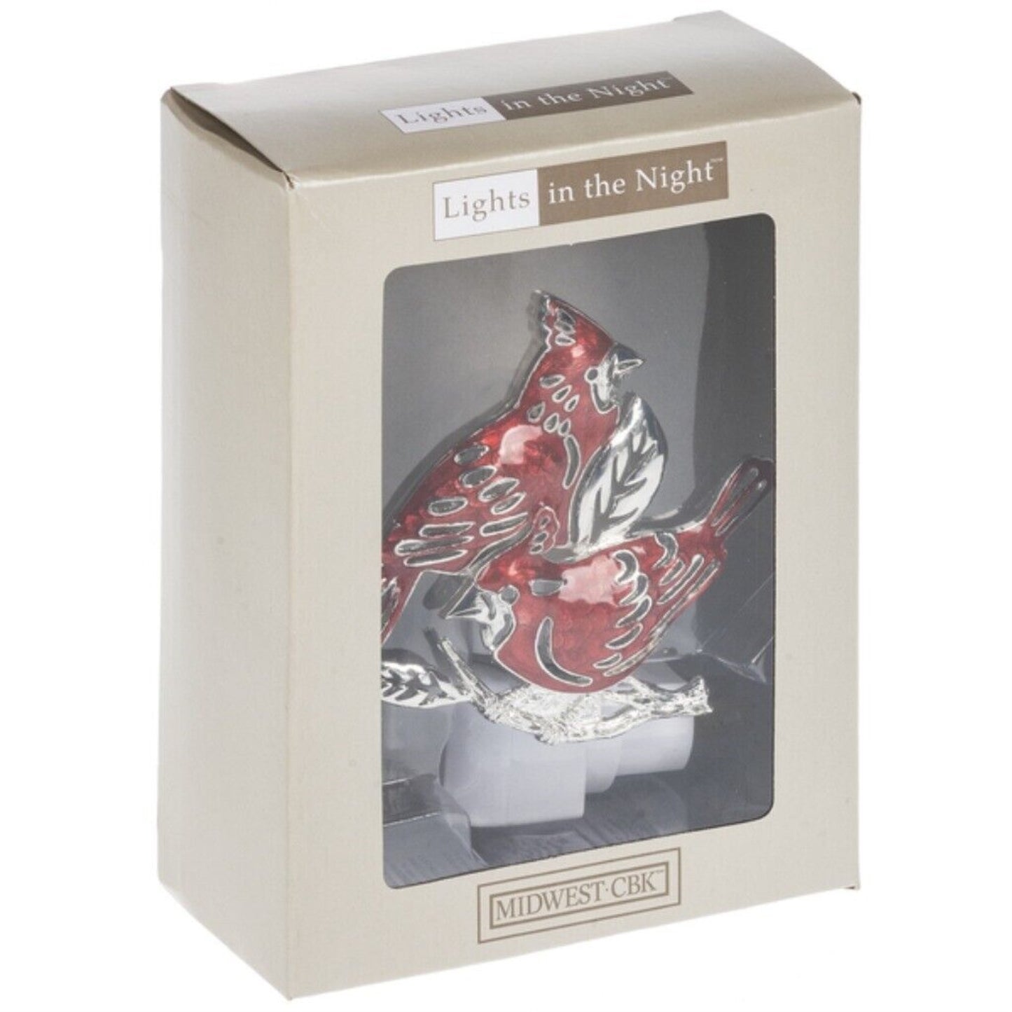 Red Cardinals on Branch Night Light Electric 7 Watt