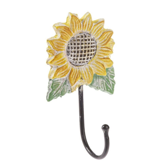 Ganz Yellow Sunflower Iron Wall Hook Home Decoration 6 Inch