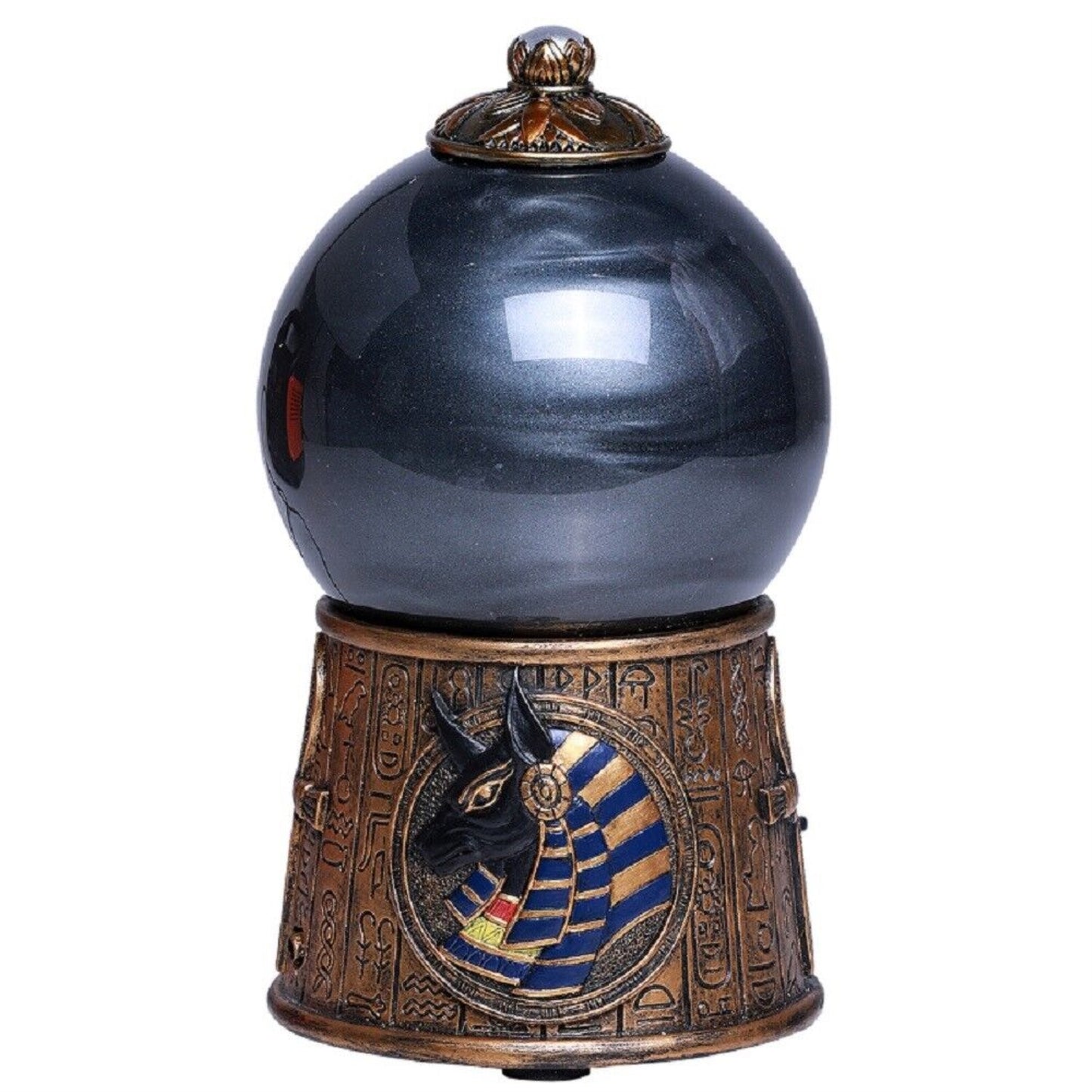 Egyptian God Anubis Storm Ball Figurine Home Decor Fantasy Statue 7.25 inch