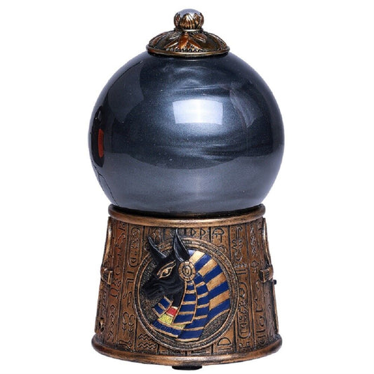 Egyptian God Anubis Storm Ball Figurine Home Decor Fantasy Statue 7.25 inch