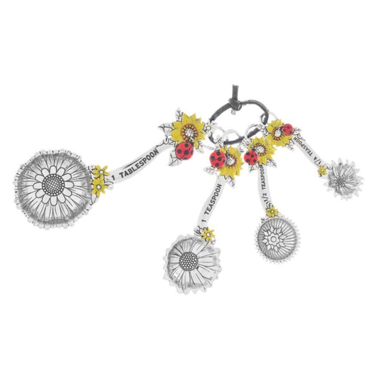 Ladybugs Colorful Silver Zinc Metal 4-Piece Measuring Spoon Set