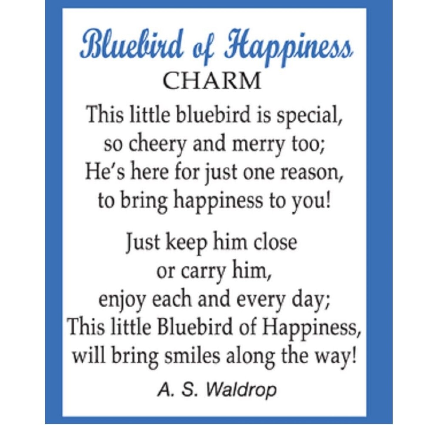 Bluebird of Happiness Tiny Bluebird Pocket Charm with Story Card Miniature 1 inch