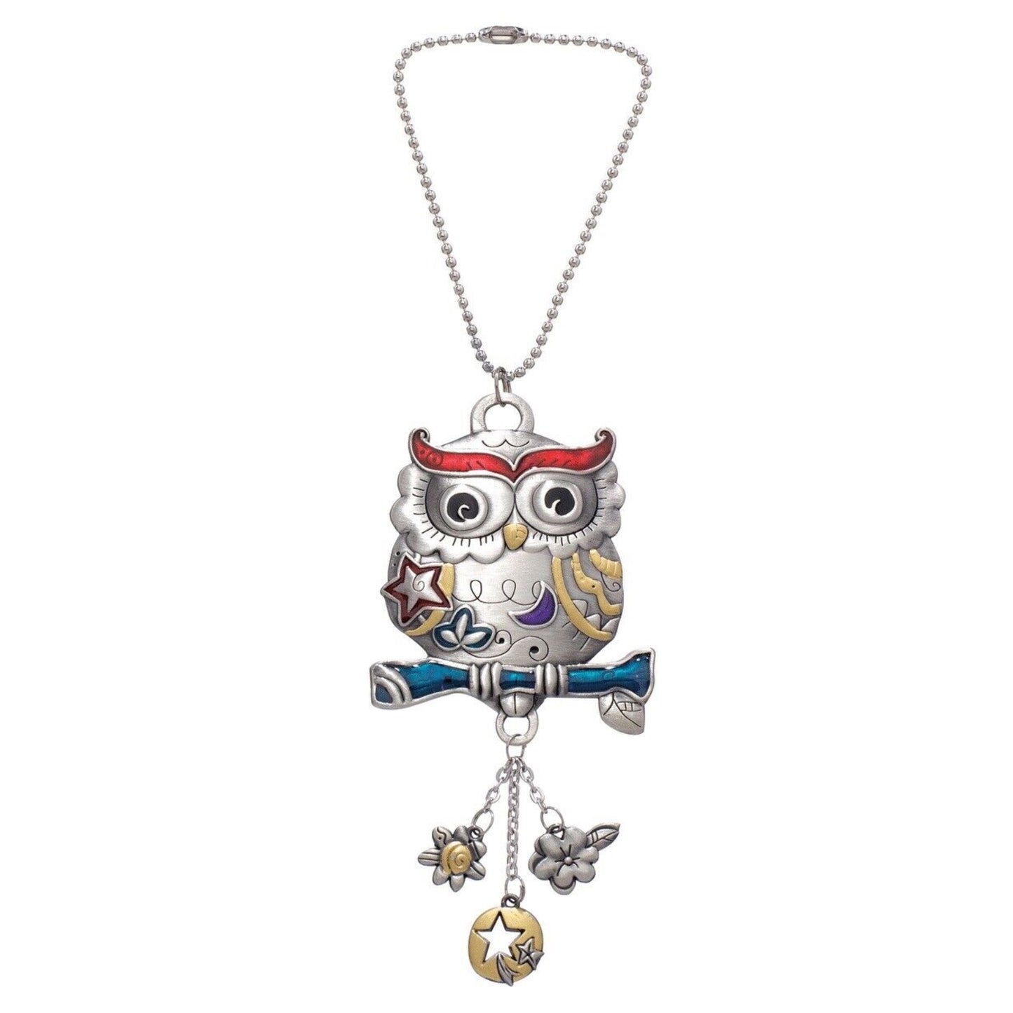 Ganz Owl Color Art Car Charm Zinc Alloy 3 inch with 7 inch with Chain