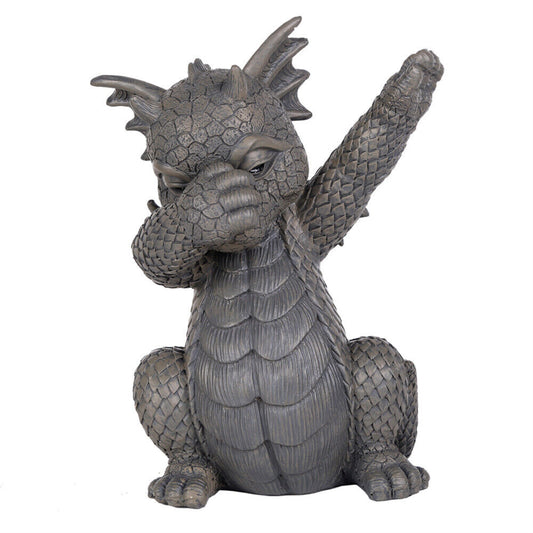 Garden Dragon Dabbing Dragon Garden Display Decorative Accent Sculpture Stone Finish 10 Inch Tall