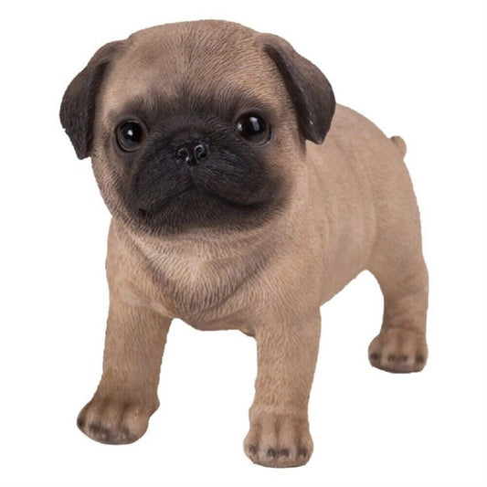 Realistic Adorable Fawn Pug Puppy Dog Figurine 5 inch Pet Pal Pugsy