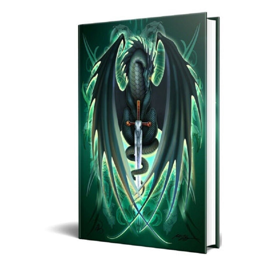 Dragon Fantasy Snake Blade Green Dragon Embossed Journal Diary Notebook with Strip 6 X 8 inch