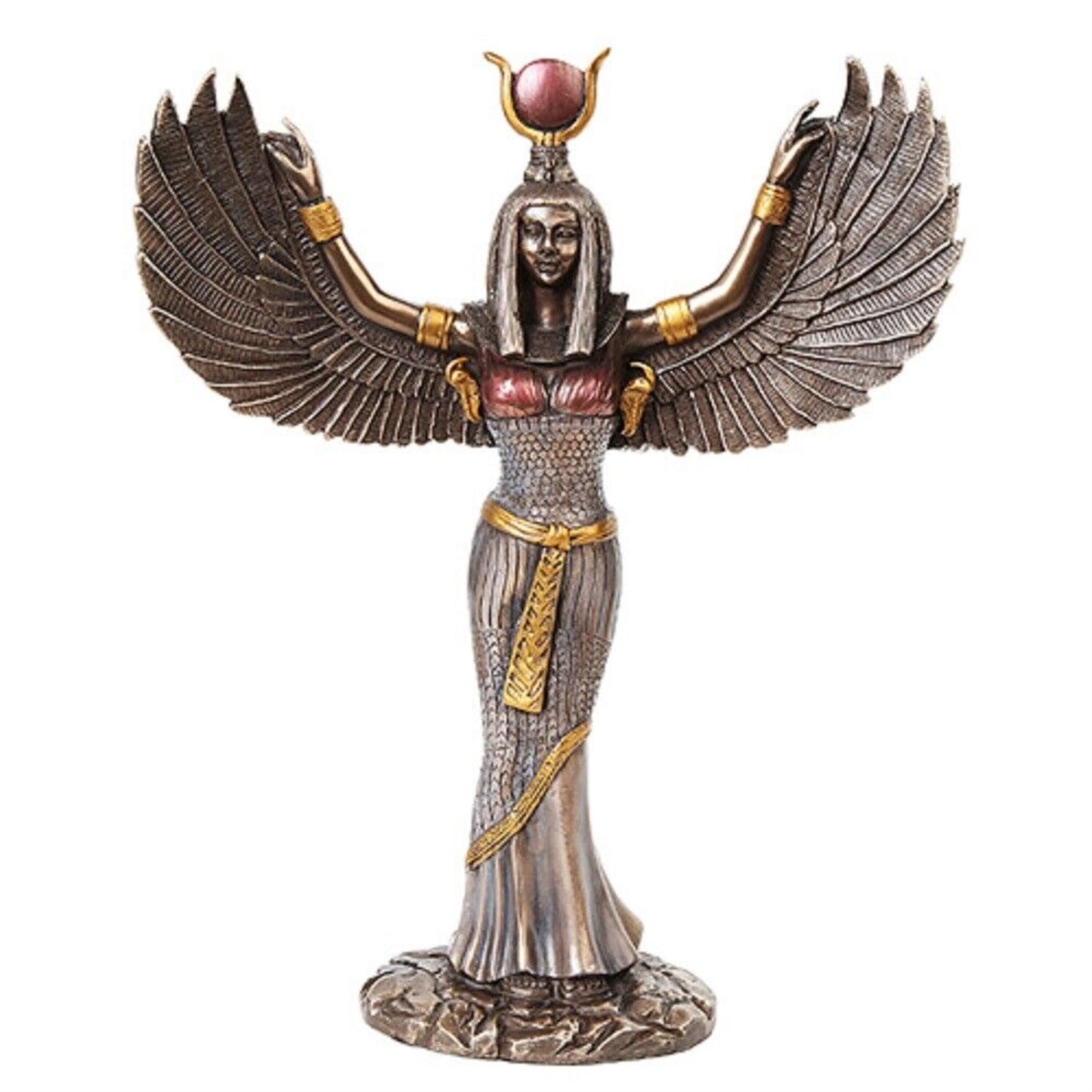 11.9 Inch Egyptian Isis Mythological Bronze Finish Statue Figurine