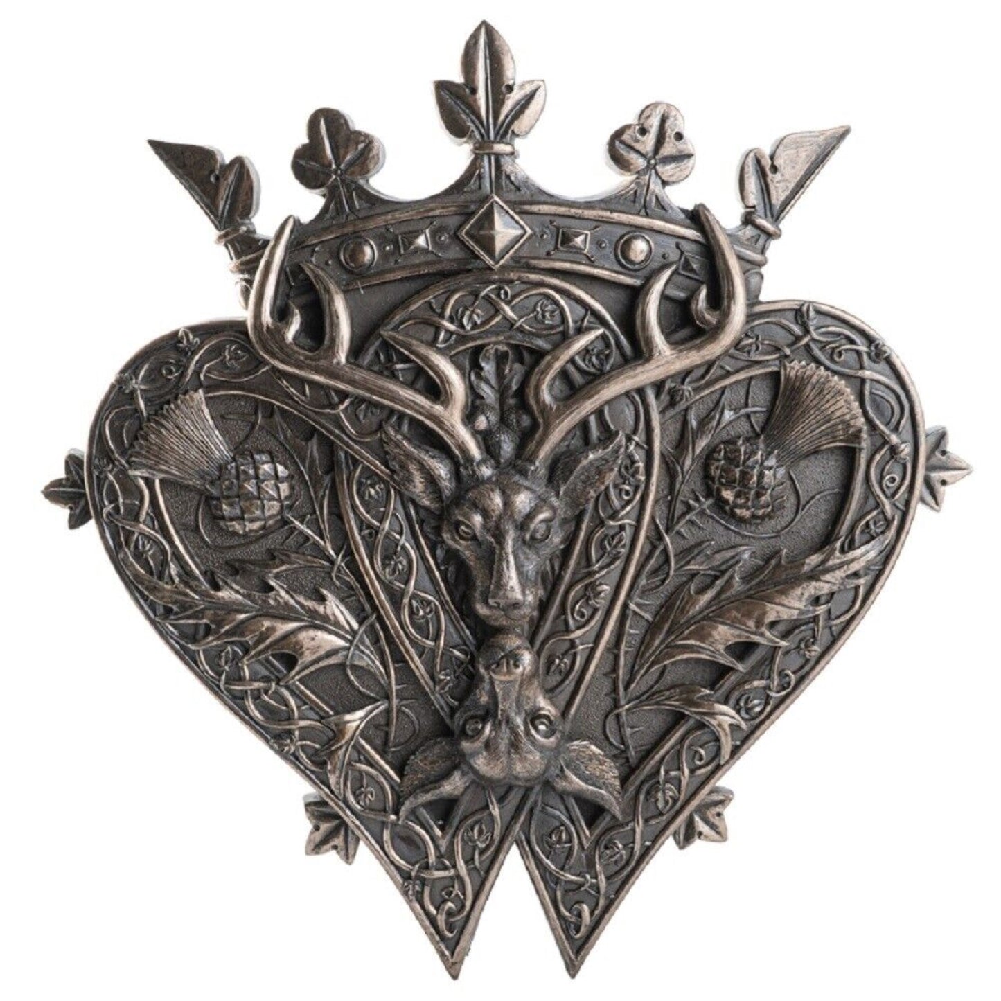 Highland Scots Luckenbooth Wall Plaque With Stag and Thistle by Maxine Miller 10.75 x 11.25 inch