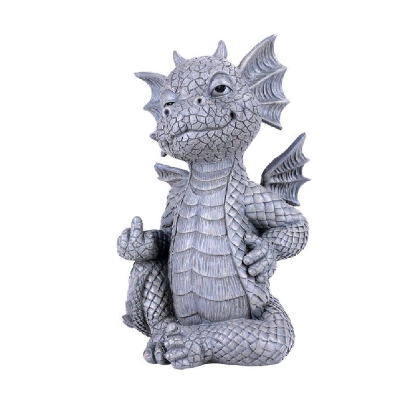 Garden Dragon Finger up Garden Display Decorative Resin Garden Statue Sculpture 10 inch