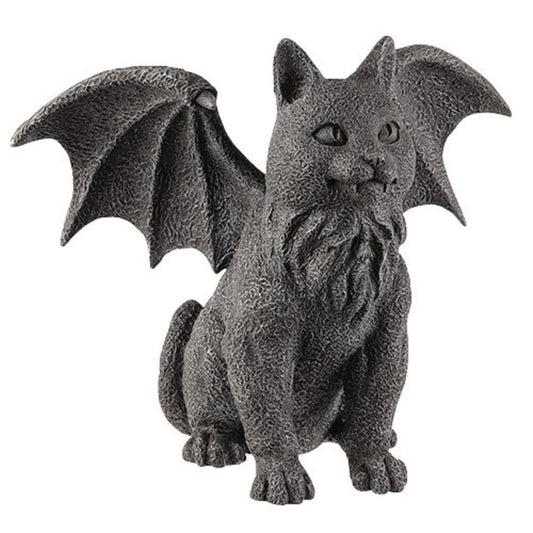 Winged Cat Gargoyle Statue Resin Gothic Figurine Decoration 6.75 inch