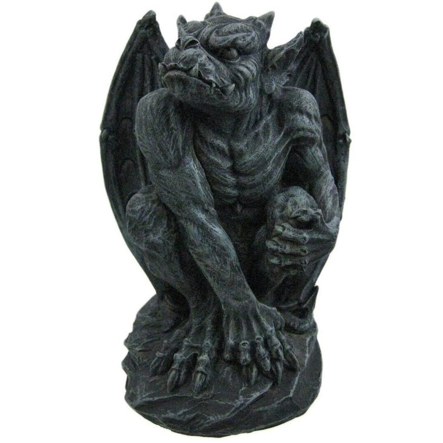 Poised Protector Winged Gargoyle Statue Guardian Gothic Resin Figurine 6.9 inch