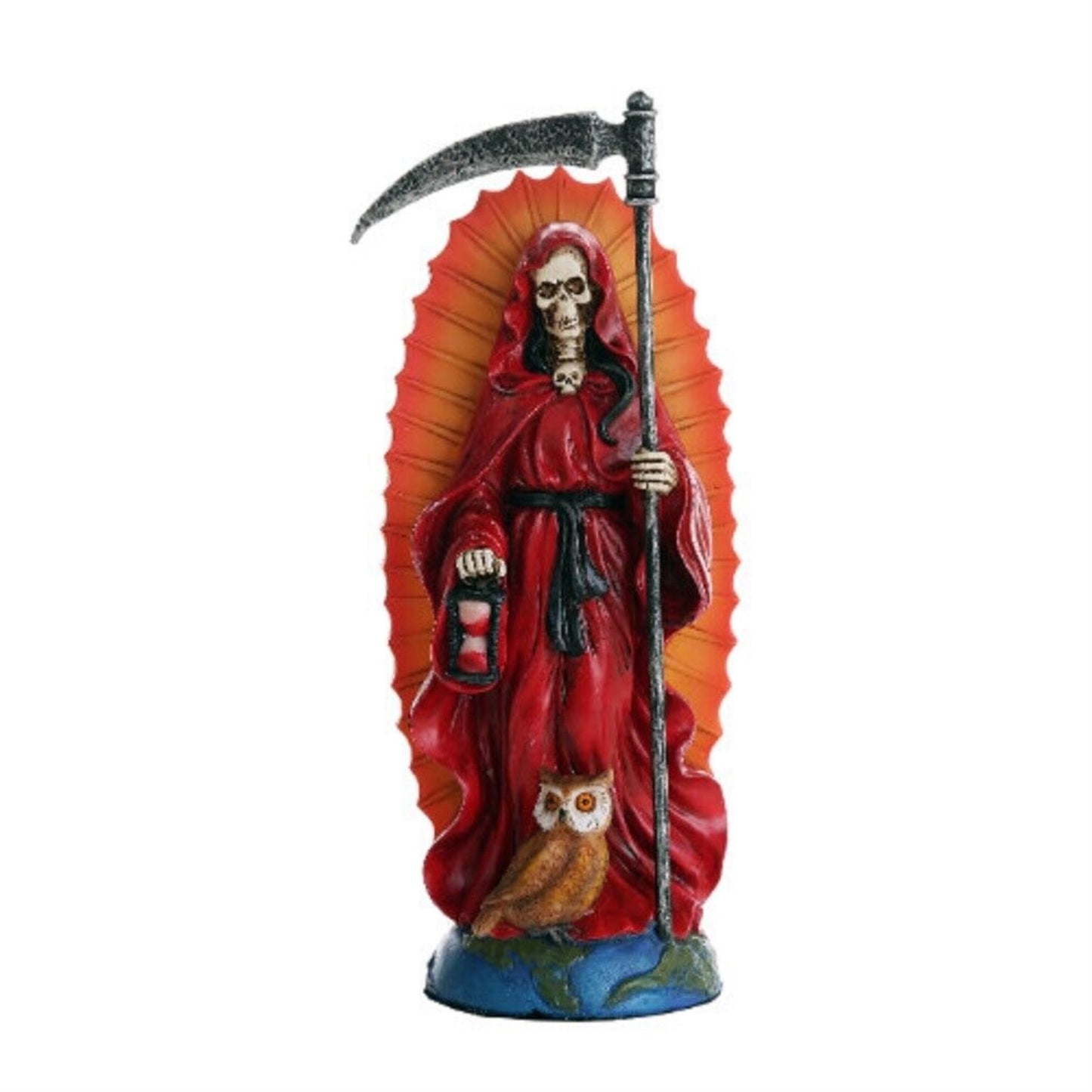 Red Santa Muerte Saint of Holy Death Standing Religious Statue 7.25 Inch Love Passion Relationship Santisima Muerte Sculpture