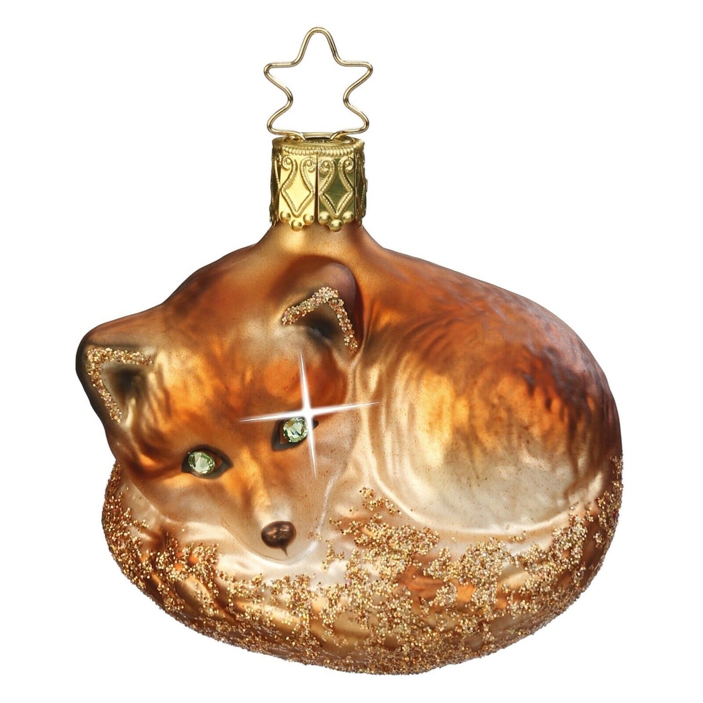 Inge Glas Night Fox in the Woods German Glass Christmas Ornament FREE BOX