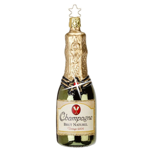 Inge Glas Champagne German Glass Christmas Tree Ornament FREE BOX