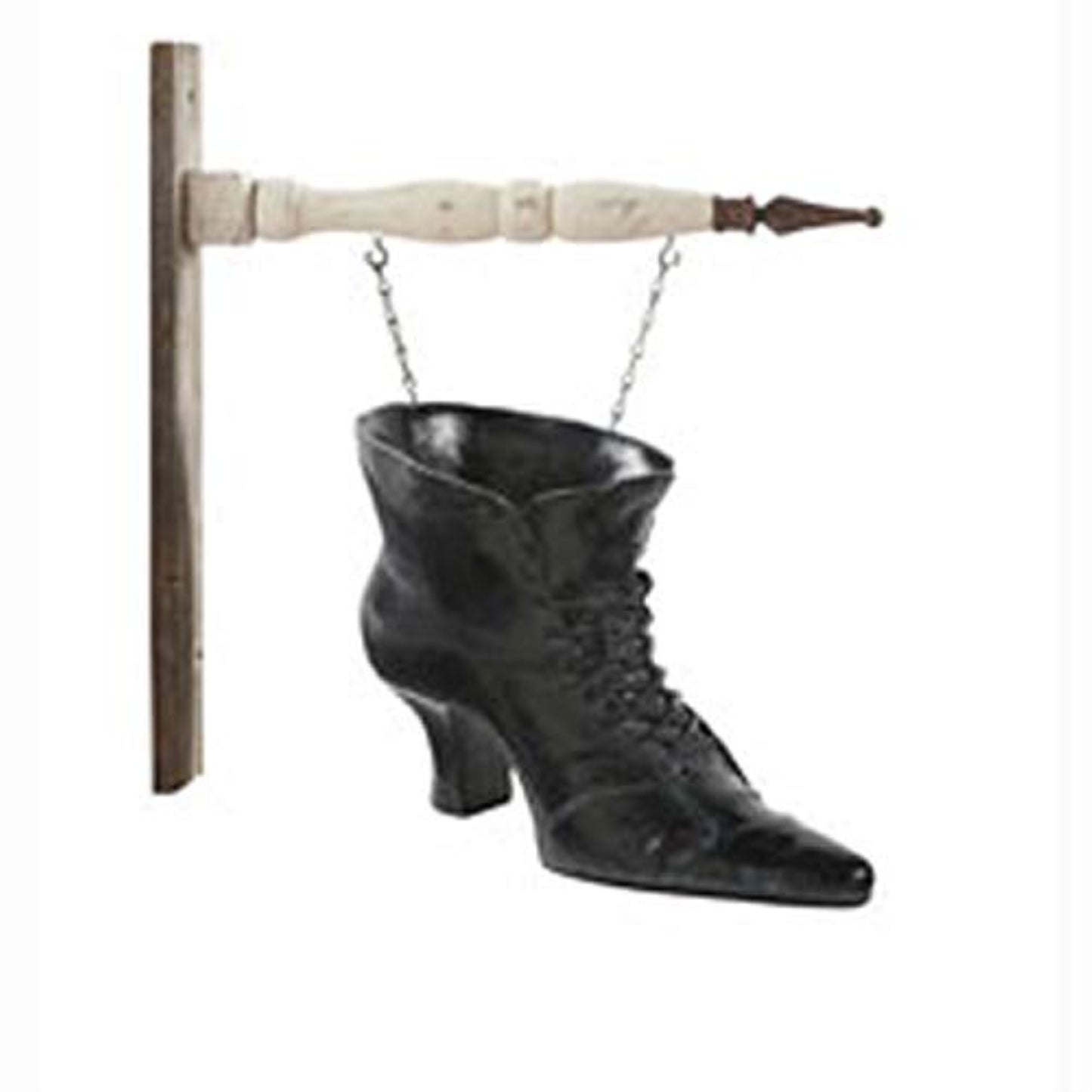 K&K Interiors Black Resin Witchs Boot Halloween Arrow Replacement Sign 9.5 inch - Arrow Sold Separately
