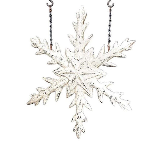 K&K Interiors White Snowflake Christmas Arrow Replacement Sign 13 inch - Arrow Sold Separately