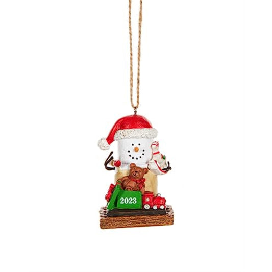 Ganz Smores 2023 Toy Maker Marshmallow Snowman Resin Holiday Christmas Ornament
