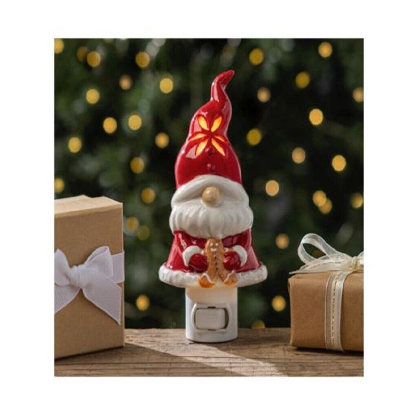 Ganz Gingerbread Gnome Christmas Night Light 5 Inch Multicolor Plug In