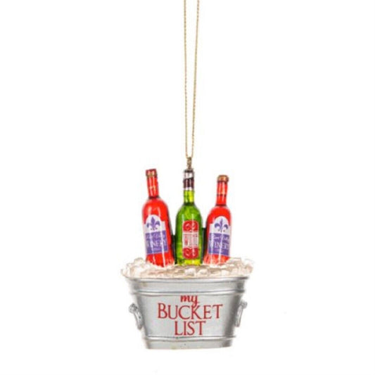 Ganz Bucket List Liquor Ice Bucket Christmas Tree Ornament 3 Inch Mutlicolor