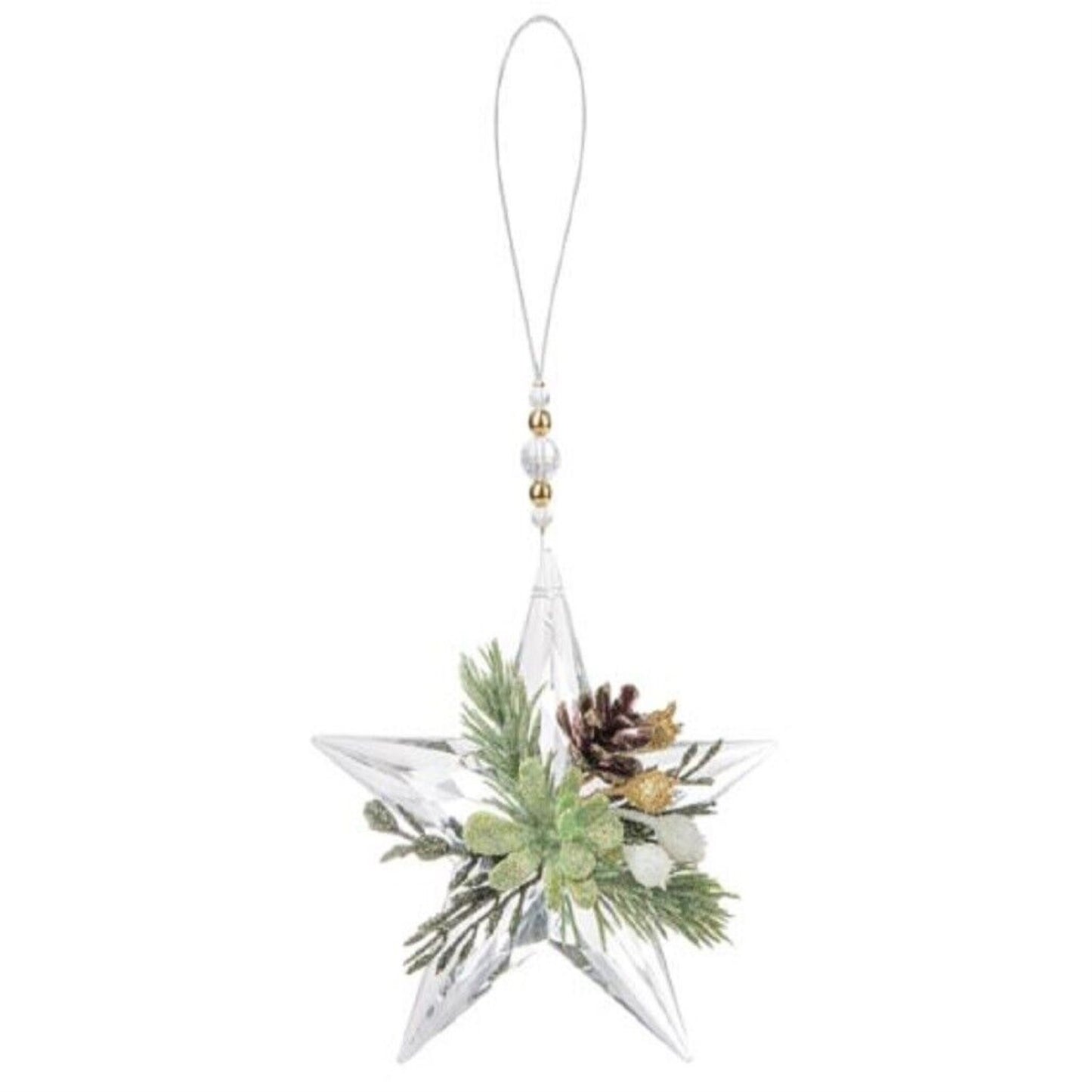Ganz Mistletoe Star Christmas Tree Ornament 6.5 Inch Multicolor