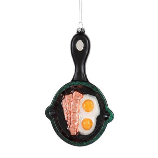 Ganz Bacon and Egg In A Skillet Christmas Tree Ornament 6.2 Inch Multicolor