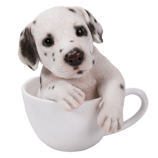 Dalmatian Puppy in Teacup Pups Figurine 6 inch Black and White