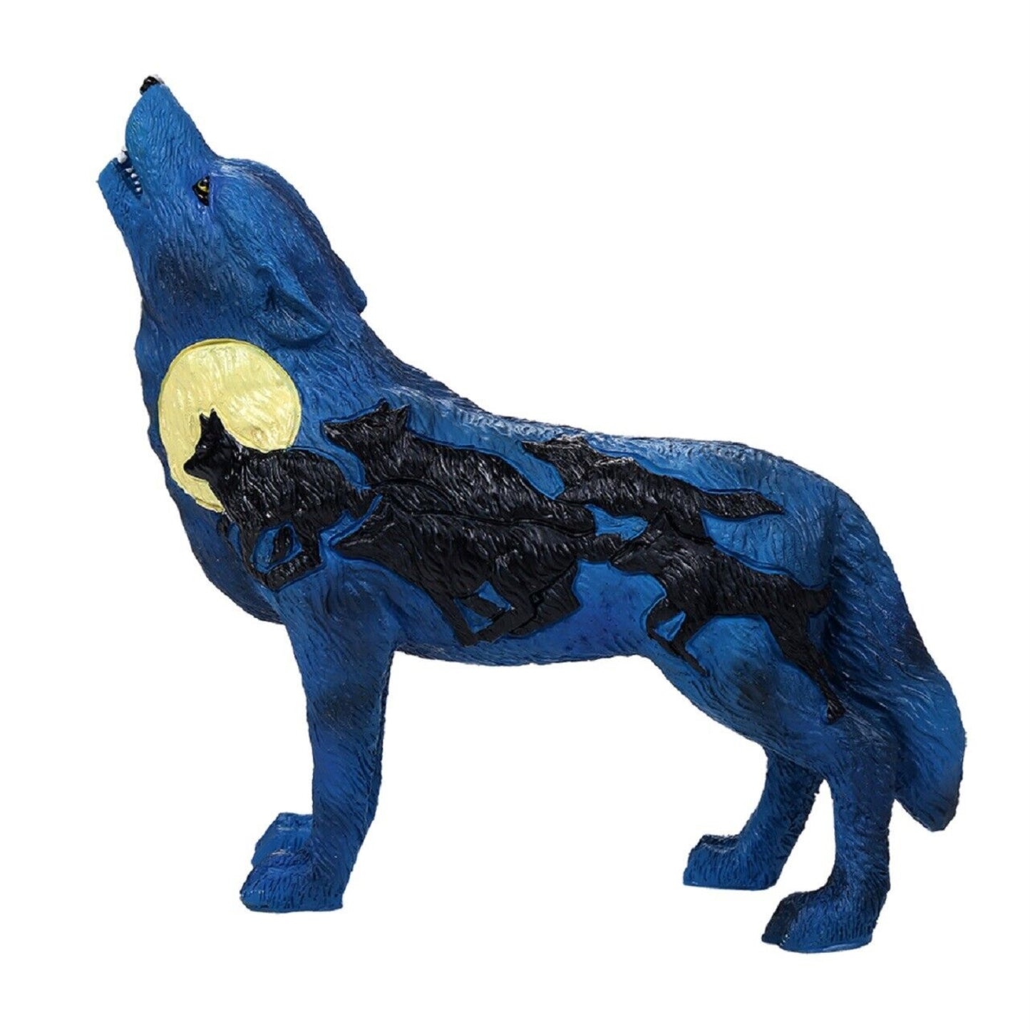 Howling Night Rush Wolf Figurine 6 Inch Multicolor