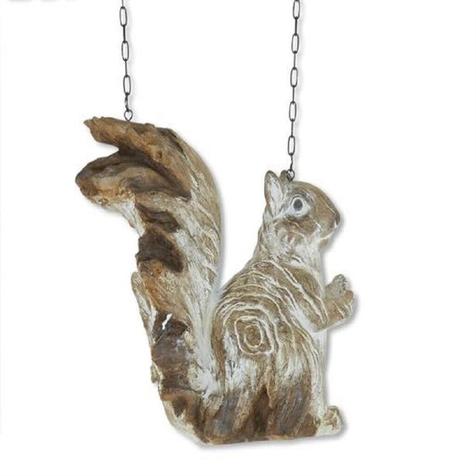 K&K Interiors Whitewashed Resin Sitting Squirrel Arrow Replacement Sign 9.5 inch - Arrow Sold Separately