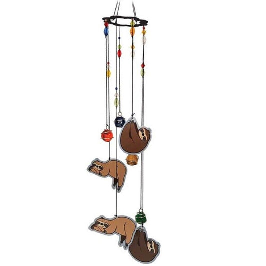 Spoontiques Sloth Metal Wind Chime Outdoor Garden Décor Backyard and Patio Decoration 17 inch