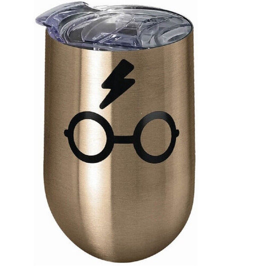 Harry Potter Glasses Gold Stainless Steel Double Wall Insulated Wine Tumbler Mug 16 ounce