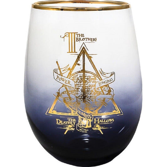 Spoontiques Harry Potter Deathly Hallows Black Stemless Wine Glass 20 ounce