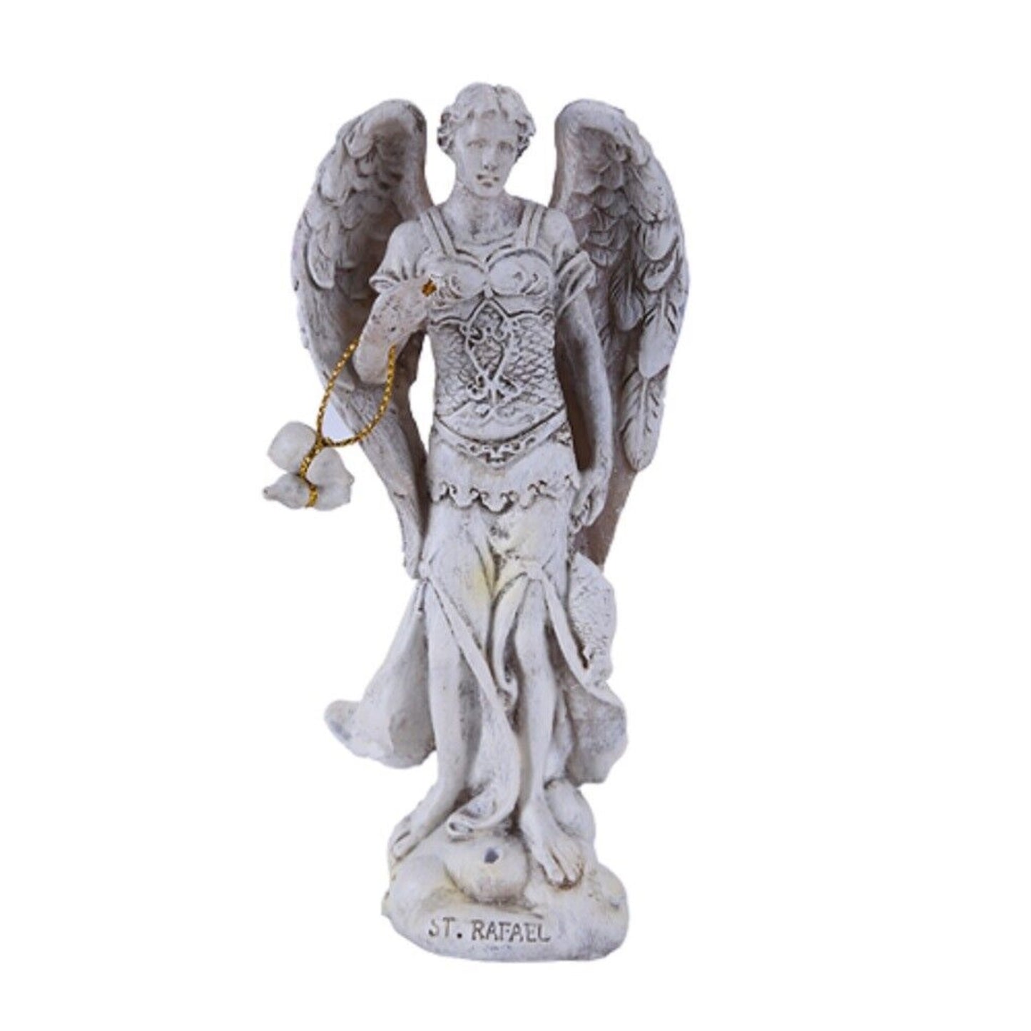 White Saint Raphael Healer and Guide Archangel Collectible Figurine 4.75 inch
