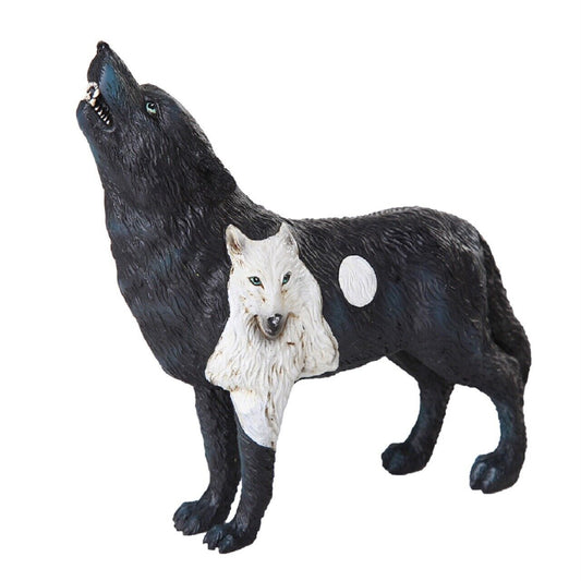 The Wolf Spirit Collection Dark Moonlit Night Black Howling Wolf Collectible Figurine
